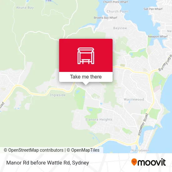 Manor Rd before Wattle Rd map
