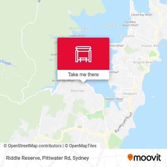 Mapa Riddle Reserve, Pittwater Rd