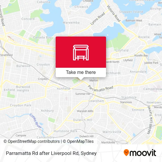 Parramatta Rd after Liverpool Rd map