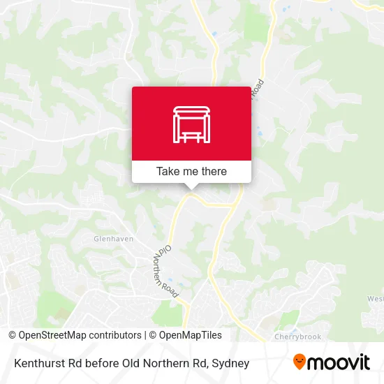 Kenthurst Rd before Old Northern Rd map