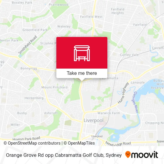 Orange Grove Rd opp Cabramatta Golf Club map