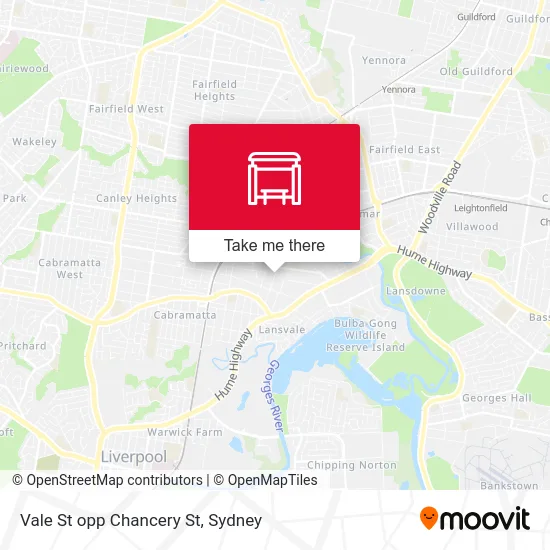 Mapa Vale St opp Chancery St