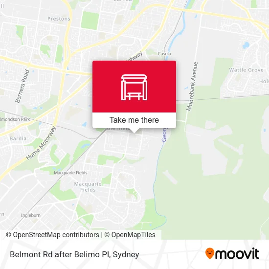 Mapa Belmont Rd after Belimo Pl