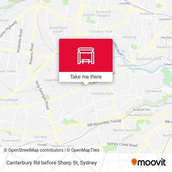 Canterbury Rd before Sharp St map