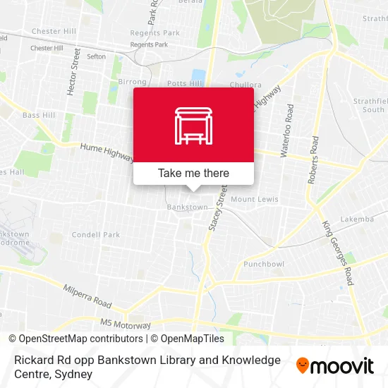 Mapa Rickard Rd opp Bankstown Library and Knowledge Centre