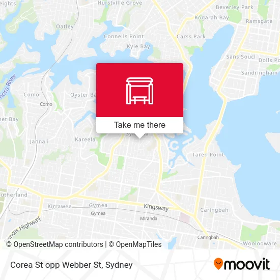 Mapa Corea St opp Webber St