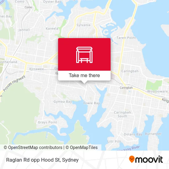 Mapa Raglan Rd opp Hood St