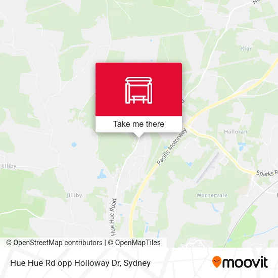 Mapa Hue Hue Rd opp Holloway Dr