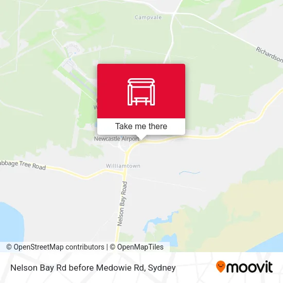 Nelson Bay Rd before Medowie Rd map