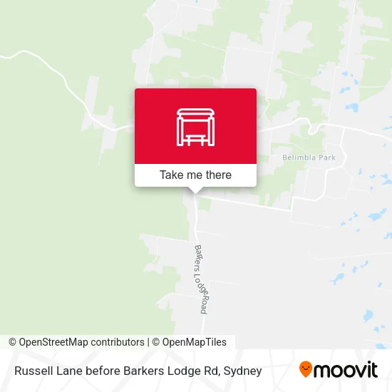 Russell Lane before Barkers Lodge Rd map