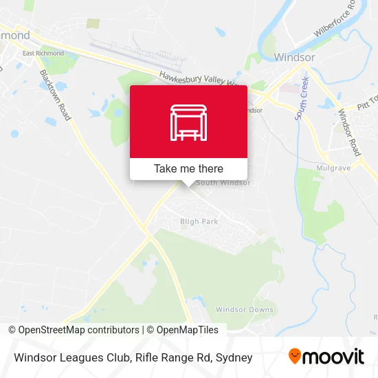 Windsor Leagues Club, Rifle Range Rd map