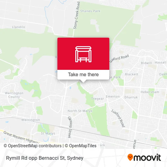 Mapa Rymill Rd opp Bernacci St