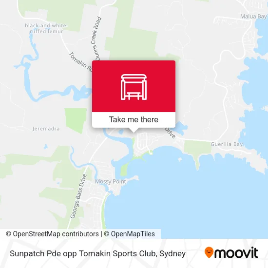Sunpatch Pde opp Tomakin Sports Club map