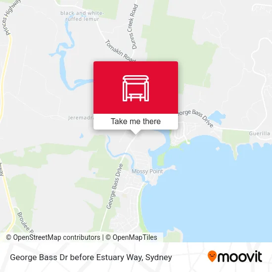 George Bass Dr before Estuary Way map