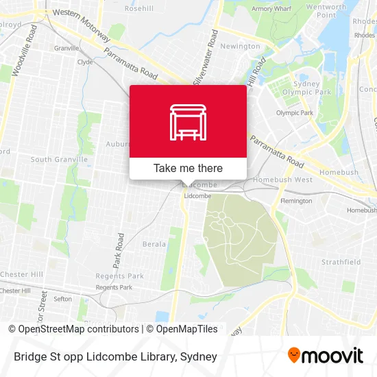 Mapa Bridge St opp Lidcombe Library