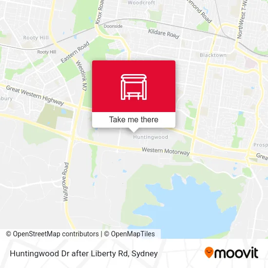 Huntingwood Dr after Liberty Rd map