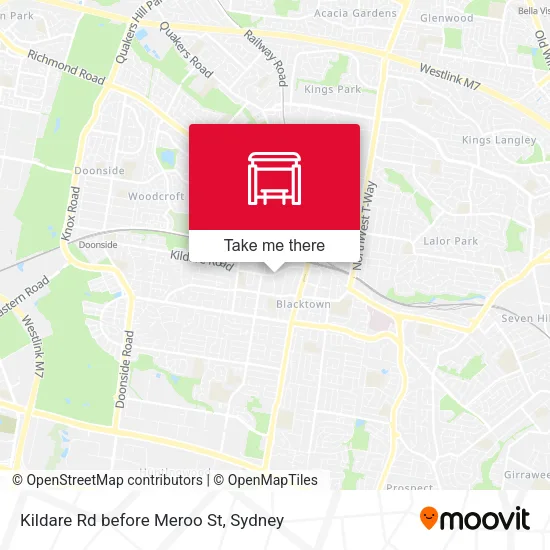 Kildare Rd before Meroo St map