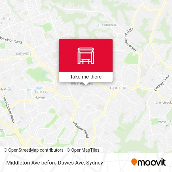 Middleton Ave before Dawes Ave map