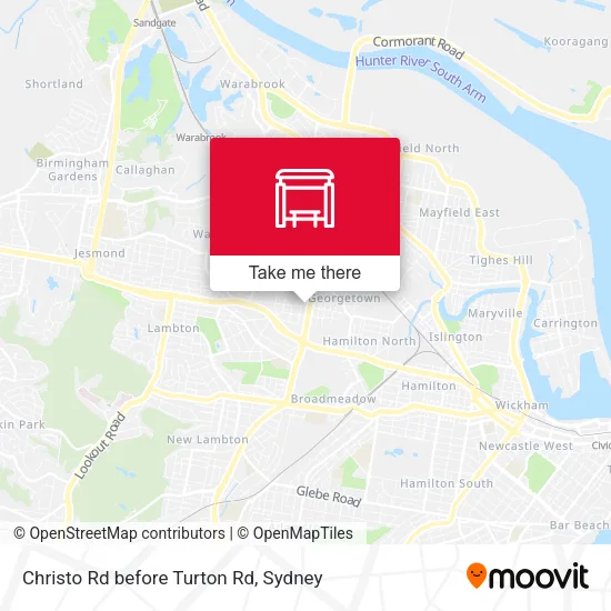 Christo Rd before Turton Rd map