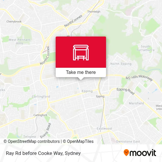 Mapa Ray Rd before Cooke Way