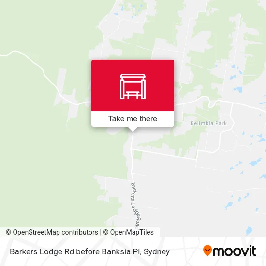 Barkers Lodge Rd before Banksia Pl map