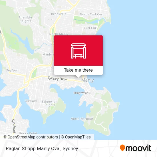 Mapa Raglan St opp Manly Oval