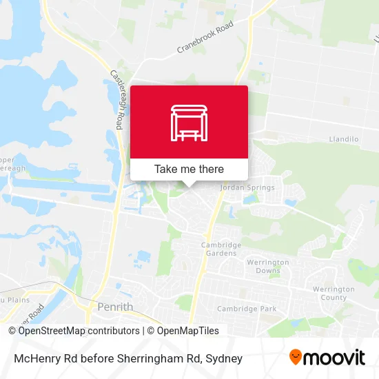 McHenry Rd before Sherringham Rd map