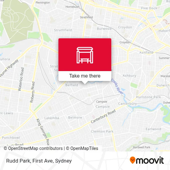Mapa Rudd Park, First Ave