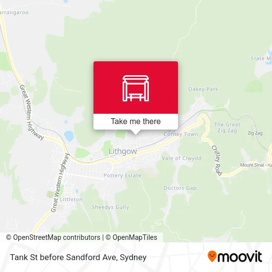 Tank St before Sandford Ave map