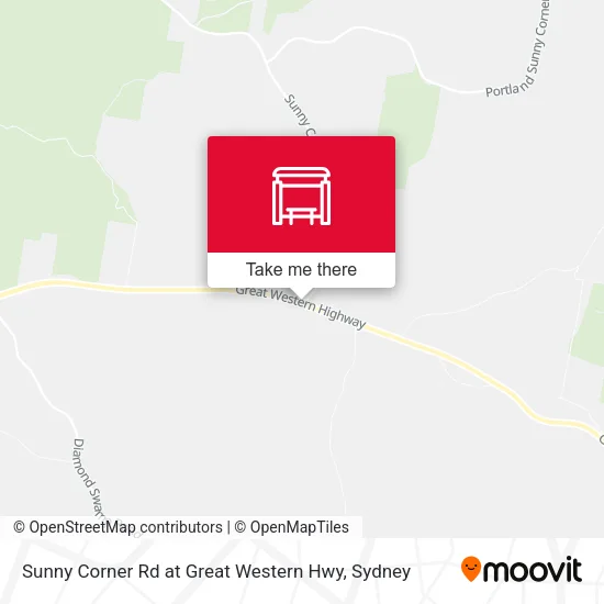 Sunny Corner Rd at Great Western Hwy map