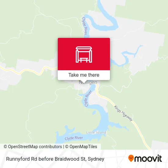 Runnyford Rd before Braidwood St map