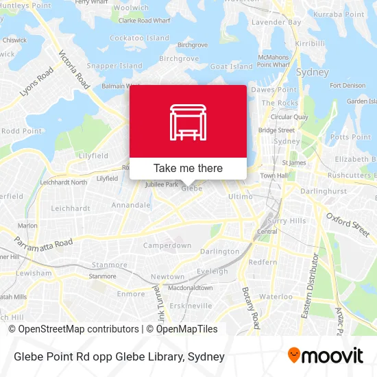 Mapa Glebe Point Rd opp Glebe Library