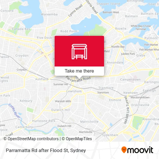 Parramatta Rd after Flood St map
