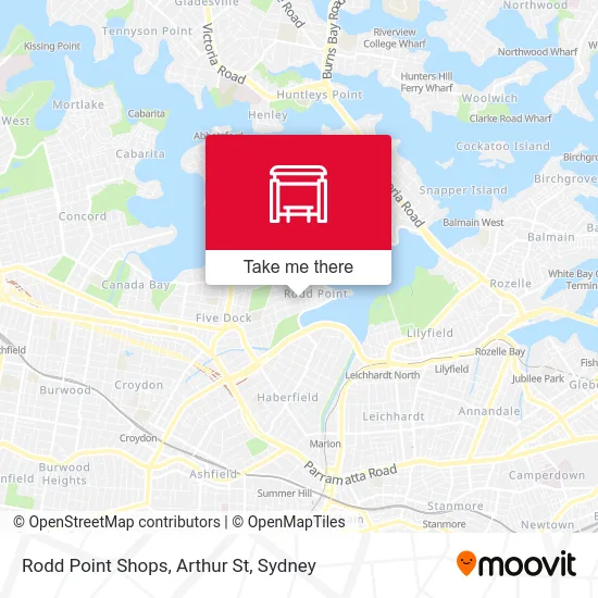 Mapa Rodd Point Shops, Arthur St