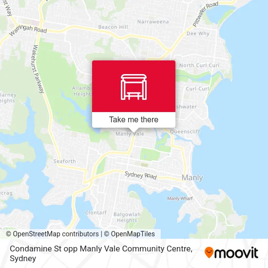 Condamine St opp Manly Vale Community Centre map