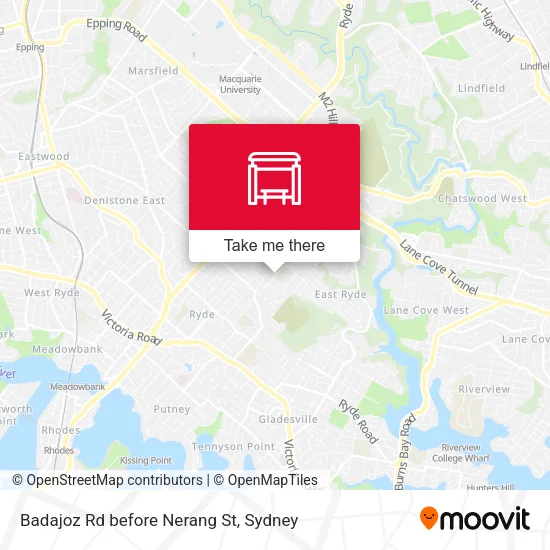Badajoz Rd before Nerang St map