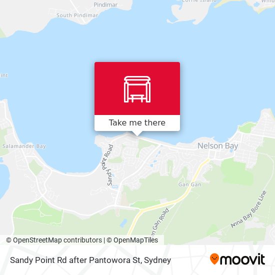 Sandy Point Rd after Pantowora St map