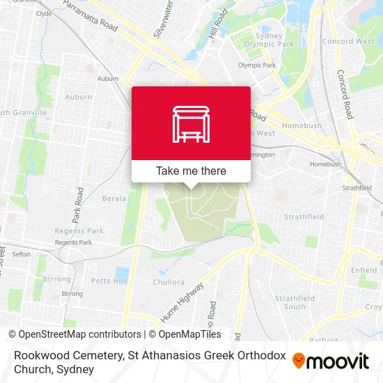 Mapa Rookwood Cemetery, St Athanasios Greek Orthodox Church