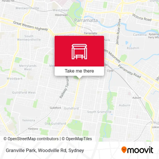 Mapa Granville Park, Woodville Rd