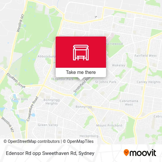 Mapa Edensor Rd opp Sweethaven Rd