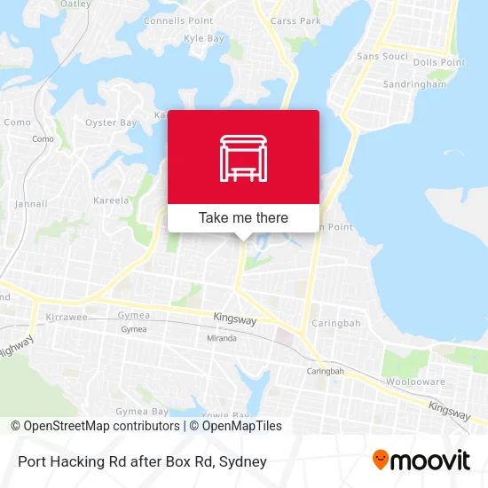 Port Hacking Rd after Box Rd map