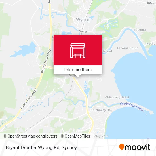 Bryant Dr after Wyong Rd map