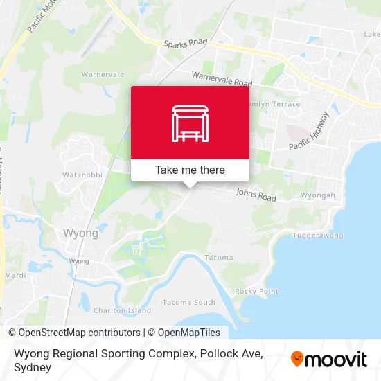 Mapa Wyong Regional Sporting Complex, Pollock Ave