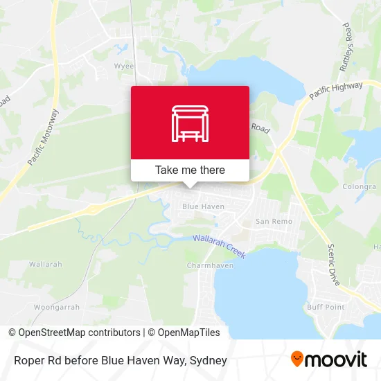 Mapa Roper Rd before Blue Haven Way