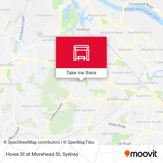 Mapa Howe St at Morehead St