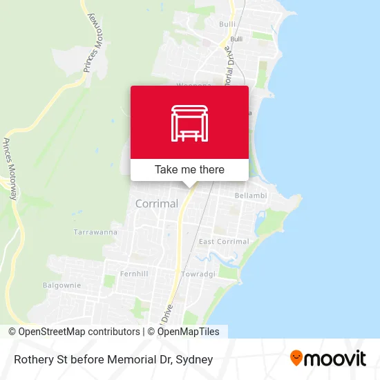 Mapa Rothery St before Memorial Dr