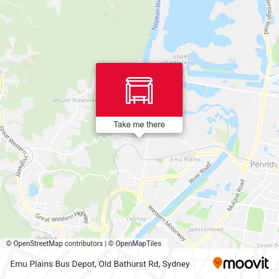 Mapa Emu Plains Bus Depot, Old Bathurst Rd