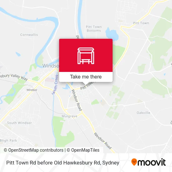 Pitt Town Rd before Old Hawkesbury Rd map
