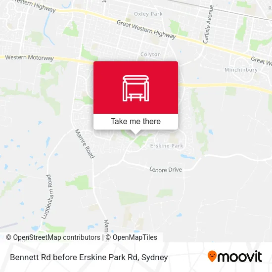 Bennett Rd before Erskine Park Rd map