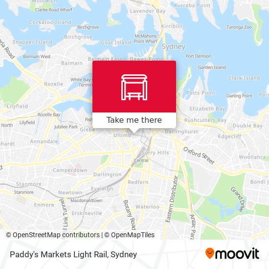 Mapa Paddy's Markets Light Rail